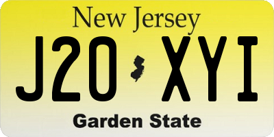 NJ license plate J20XYI