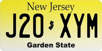 NJ license plate J20XYM