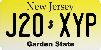NJ license plate J20XYP