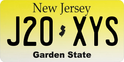 NJ license plate J20XYS