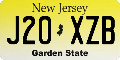 NJ license plate J20XZB
