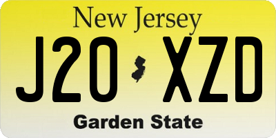 NJ license plate J20XZD