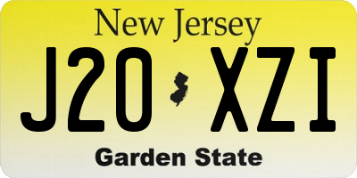 NJ license plate J20XZI