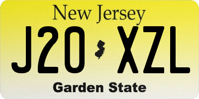 NJ license plate J20XZL