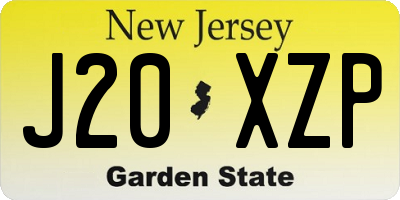 NJ license plate J20XZP