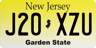 NJ license plate J20XZU