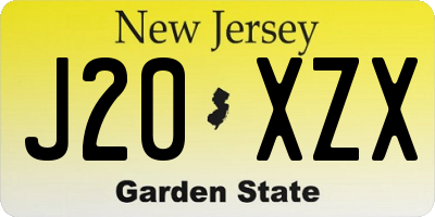 NJ license plate J20XZX