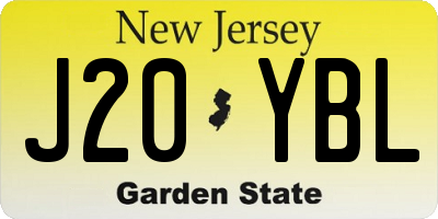 NJ license plate J20YBL