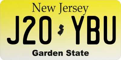NJ license plate J20YBU