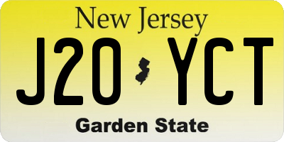 NJ license plate J20YCT