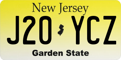 NJ license plate J20YCZ