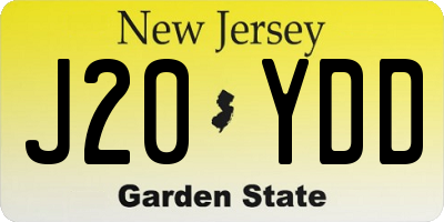 NJ license plate J20YDD