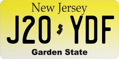 NJ license plate J20YDF