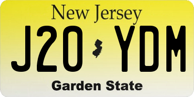 NJ license plate J20YDM