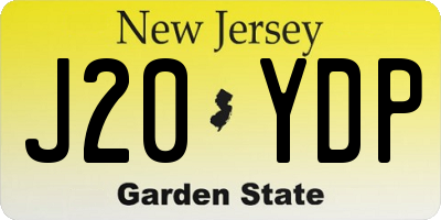 NJ license plate J20YDP