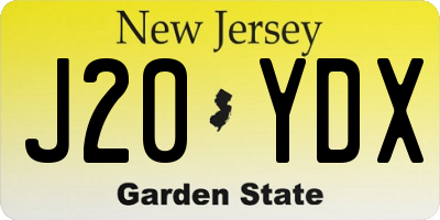 NJ license plate J20YDX