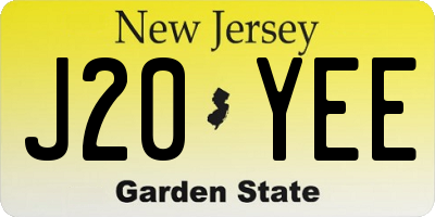 NJ license plate J20YEE