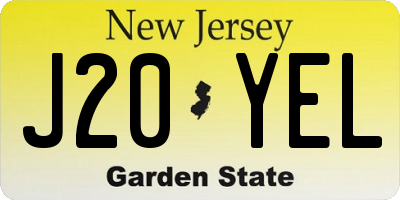 NJ license plate J20YEL