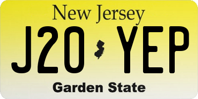 NJ license plate J20YEP