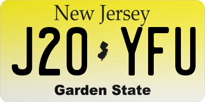 NJ license plate J20YFU