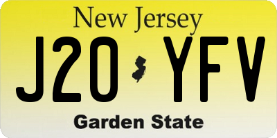 NJ license plate J20YFV