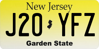 NJ license plate J20YFZ