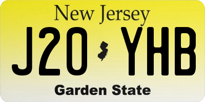 NJ license plate J20YHB