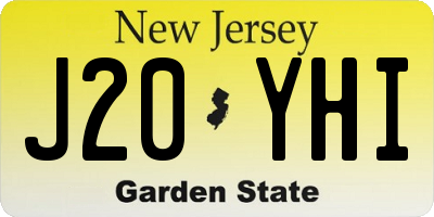 NJ license plate J20YHI