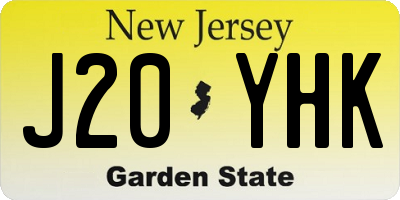 NJ license plate J20YHK
