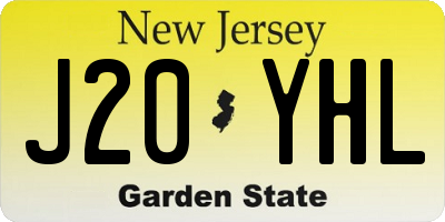 NJ license plate J20YHL