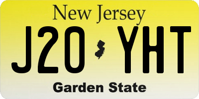 NJ license plate J20YHT