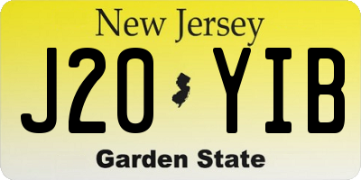 NJ license plate J20YIB