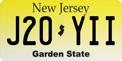 NJ license plate J20YII