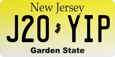 NJ license plate J20YIP