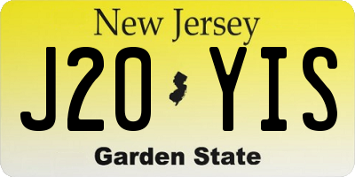 NJ license plate J20YIS