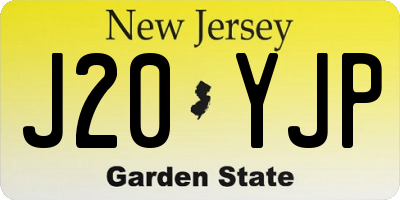 NJ license plate J20YJP