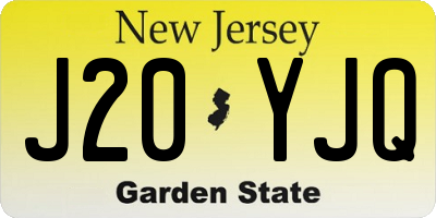 NJ license plate J20YJQ