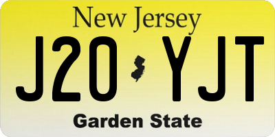 NJ license plate J20YJT
