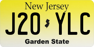 NJ license plate J20YLC