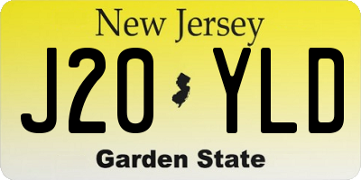 NJ license plate J20YLD