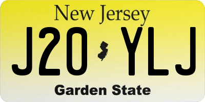 NJ license plate J20YLJ