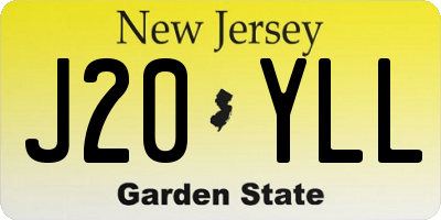NJ license plate J20YLL