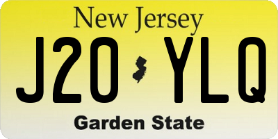 NJ license plate J20YLQ