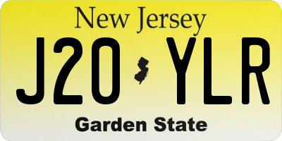 NJ license plate J20YLR