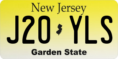 NJ license plate J20YLS