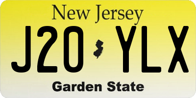 NJ license plate J20YLX