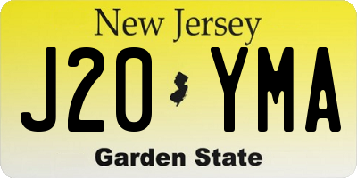 NJ license plate J20YMA