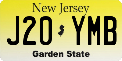NJ license plate J20YMB
