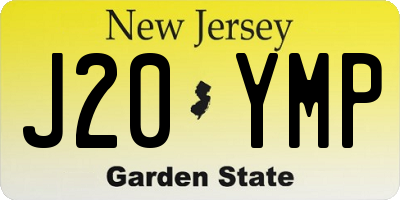 NJ license plate J20YMP