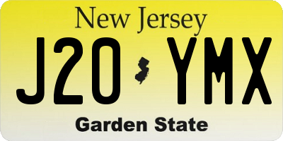 NJ license plate J20YMX